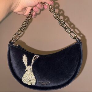 Kate Spade blue Velvet Bunny Bag NWT